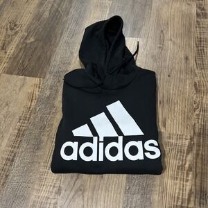Adidas Men's Size Medium Tall Essentials‎ Fleece Big Logo Hoodie Black New !